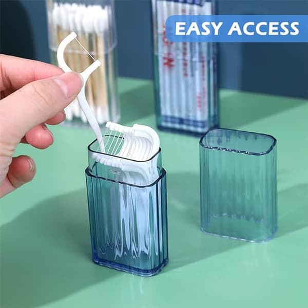(Ljusblå, Transparent Vit) 2-pack Mini Bärbar Bomullsstav