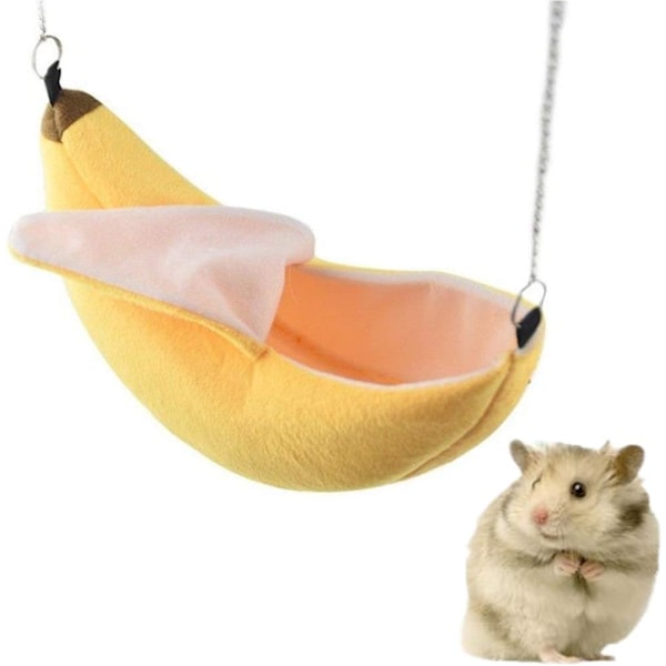 Banan Hamster Säng Hus Hängmatta Litet Djur Varm Säng Hus Bur Nest Hamster Tillbehör för Sockerglidare Hamster Liten Fågel Husdjur