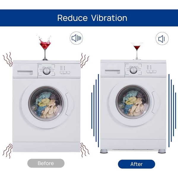 Anti-vibrationsmatta för tvättmaskin, 8 delar, anti-vibrationsdyna