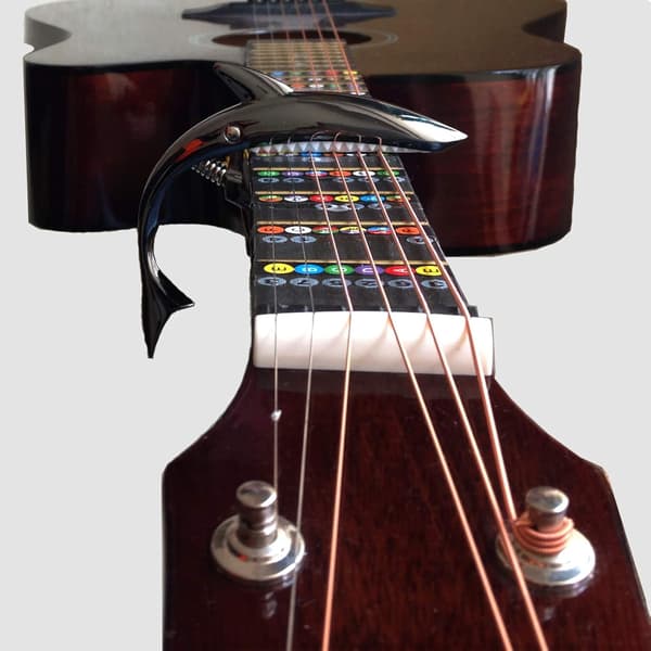 1 st Hajgitarr Capo Ganska cool Capo för elektrisk akustisk klassisk gitarr Ukulele Zinklegering Fjäder Capo (Svart)