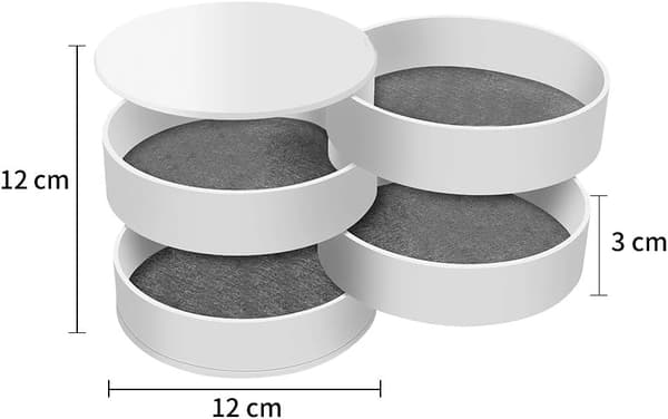 Ocean Liten Smyckeskrin Ringförvaring 4-lagers 360° Rotation med S