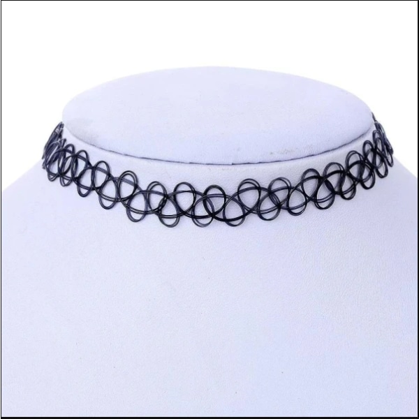 12 Pack Choker, one size, musta, tyylikäs elastinen musta kalastusli