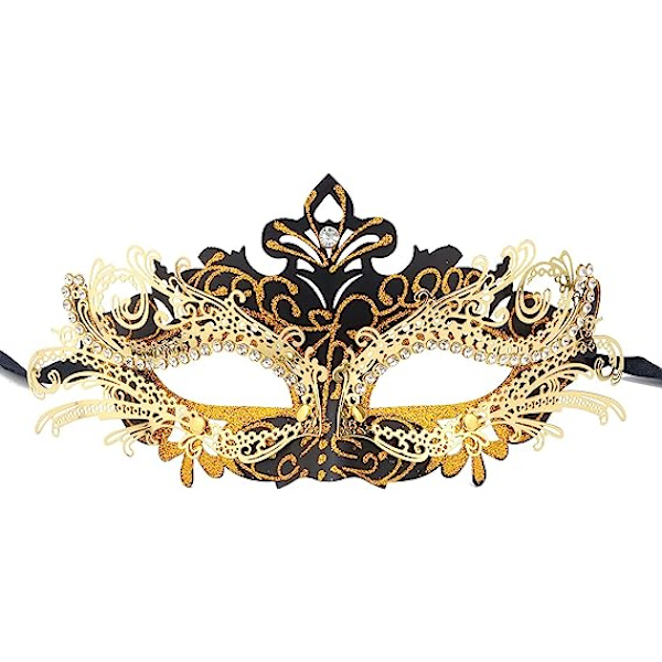 Ocean Venetians mask (svart guld), för maskeradboll och kostym, för