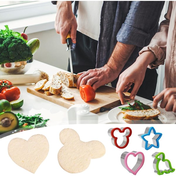 4 stk Smørbrødformet Kakeutsteker, Rustfritt Stål Smørbrødutsteker B