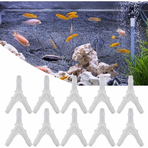 10 kpl akvaarion ilmaletkun liitin (4,8 mm) pehmeät letkuliittimet Y