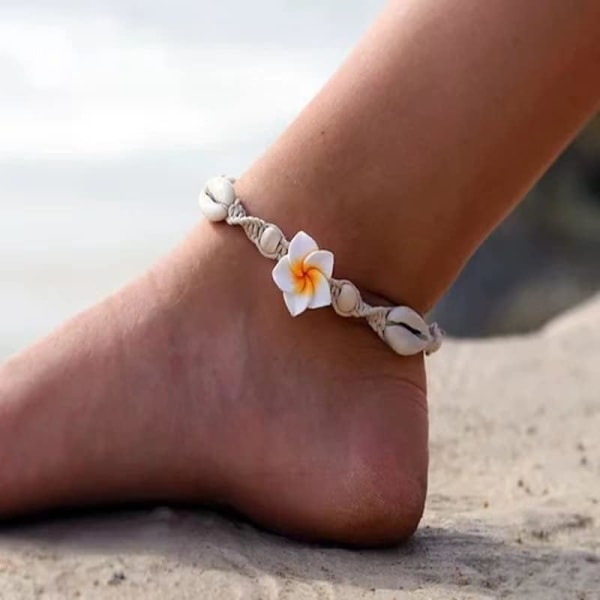 2 kpl Ihastuttava Havaijilainen Plumeria Rubra Nilkkakoru Rannekoru Trooppinen Kukka Bohemia Luau Rantajuhlatarvikkeet Naisille