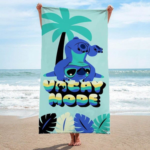 Måler 70 x 150 cm, Disney Lilo & Stitch Børne Bade Pool Strand Håndklæde - Super Blødt & Absorberende Håndklæde