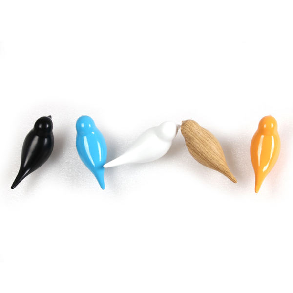 Set med 5 Resin Bird-klädkrokar - Premium Kreativa Väggmonterade