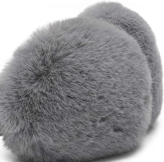 Unisex syntetiska pälsöronmuffar (Grå), vinteraccessoar, öronmuffar
