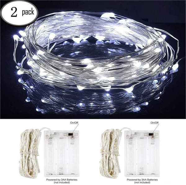 5m 50-LED Feelysslysr - [Pakke med 2] (Kald Hvit), InteTech Vann