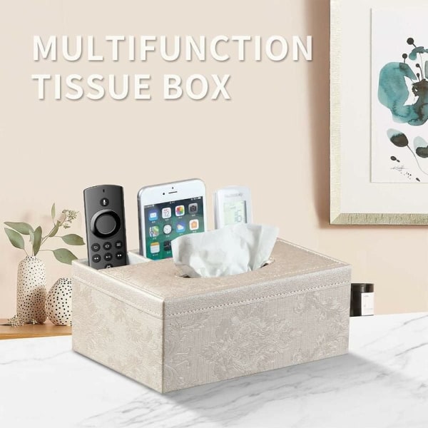 Multifunctional Tissue Box Cover Holder, Bedside Table Organizer