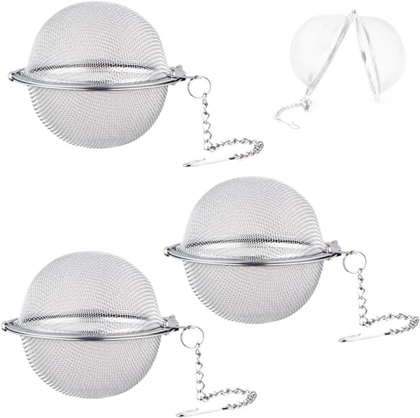 3 teekulor, rostfritt stål teinfuser, giftfri