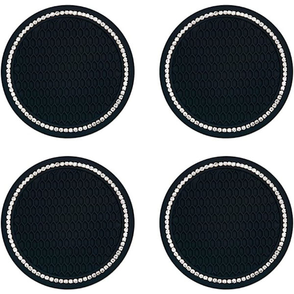 4 stycken bilunderlägg Universal halkfria (svart) silikon bilkopp