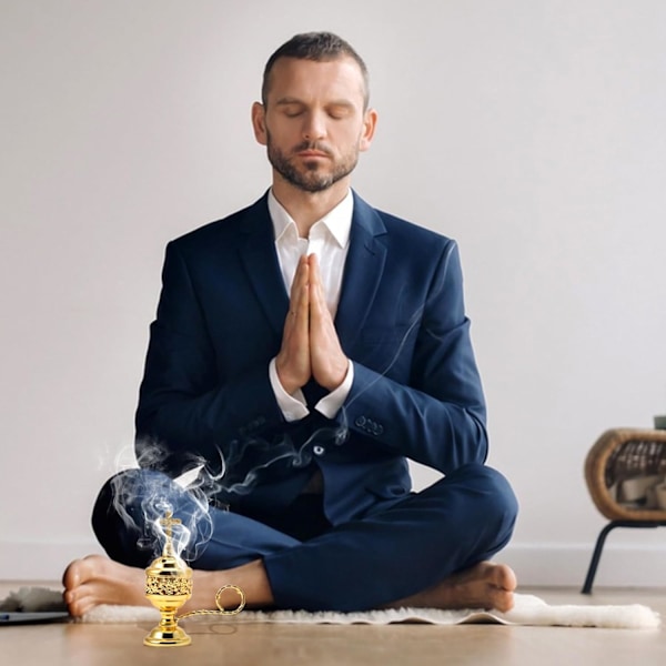 Røgelsesbrænder, Røgelsesholder til Røgelseskul, Røgelsesbrænderholder, Ideel til Aromaterapi, Yoga og Spa, Hjem og Kristent Kirke Røgelseskar, (G
