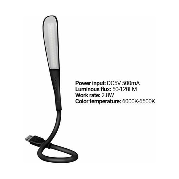 Sort USB Bordlampe Nyttig Multifunktions Spillelampe USB-Stil Compu