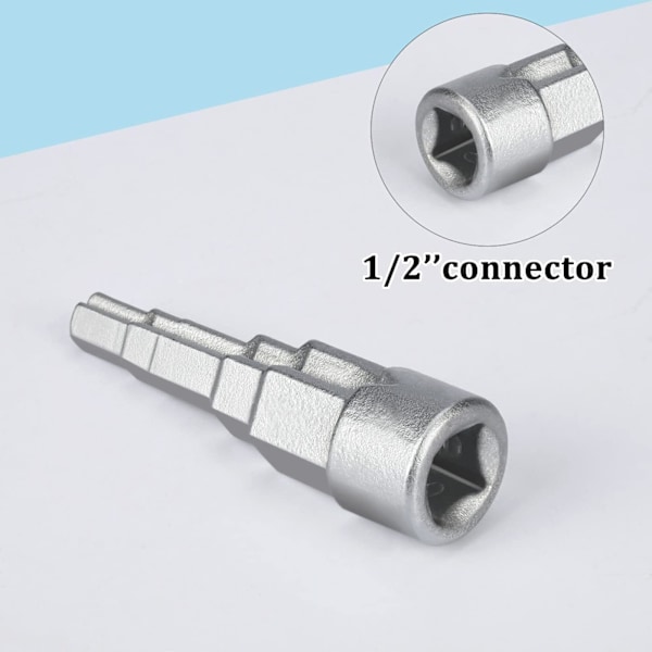 1/2\" Trinnskruenøkkel med 5 nivåer 3/8, 1/2, 3/4, 1-1/4\", Universalnøkkel for ventiltilbehør for sanitær og rørleggerarbeid og radiatorer