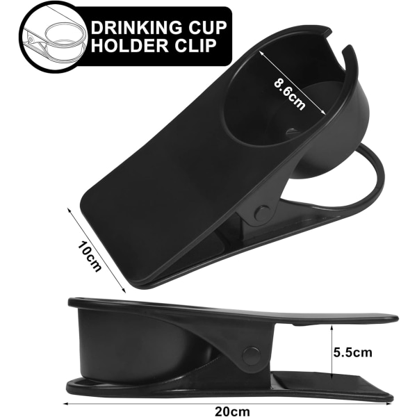 (Svart) Klipskoppholder Drikkekoppholder Skrivebord Sideklips Bot