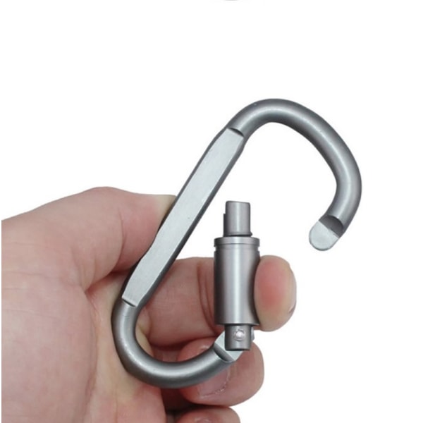 Paket med 6 aluminium D-ring låskarbinhake Lätt men stark INTE