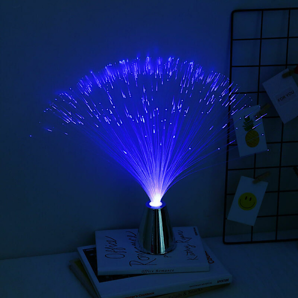 Fiberoptisk Lampe - Farveskiftende Fiberoptisk LED Roterende Bordlampe