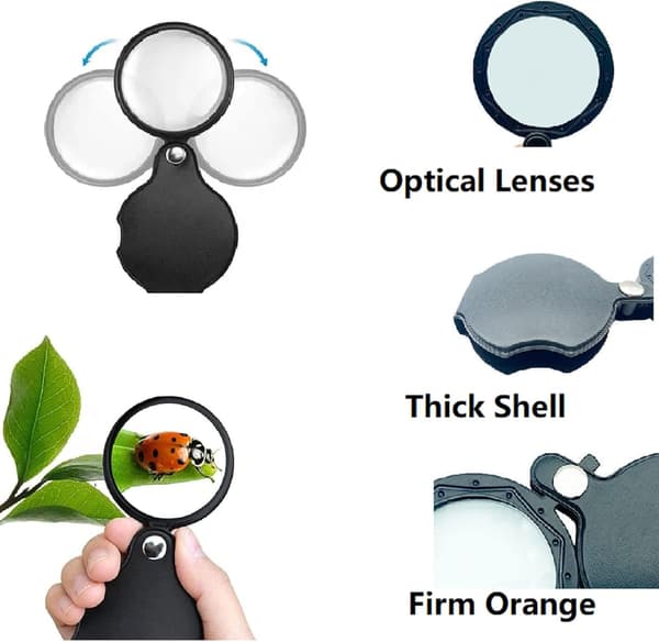 Håndholdt Forstørrelsesglas, Foldbar Lupe, Mini Foldbar Lupe