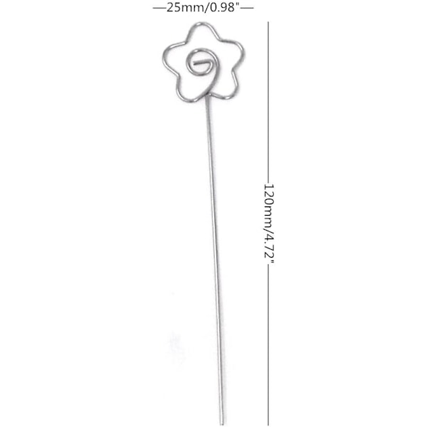 30 Stykker DIY Blomsterform Ring Loop Håndværk Wire Clip Bordkort Note Foto Memo Holder Metal Klemme Ler Kage Dekoration Tilbehør