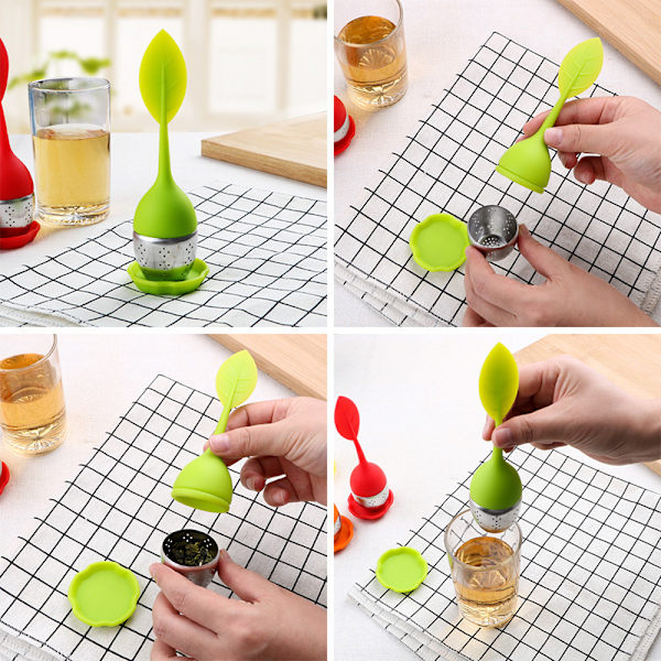 2 te-infusere, løs te-infuser, silikonepose med
