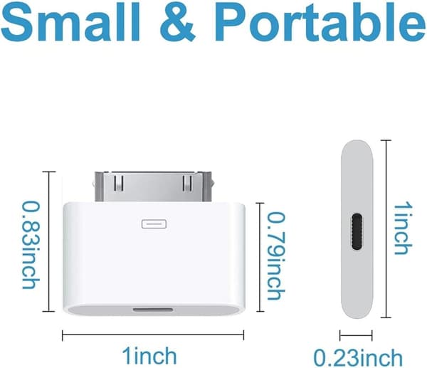8-pins til 30-pins Lightning-adapter for iPhone, iPad... Hvit