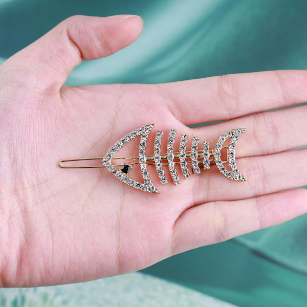 Boho fiskebens hårklips pin krystall sideklips spange glitrende hårnåler gull rhinestone hårklips dekorative hårtilbehør