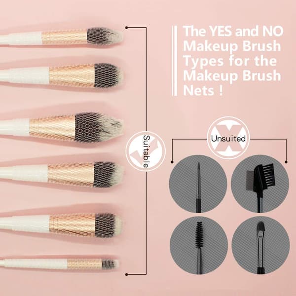 60 stk. Makeupbørste Net til Rejser, Mesh Net Makeupbørste Dækbeskyttere