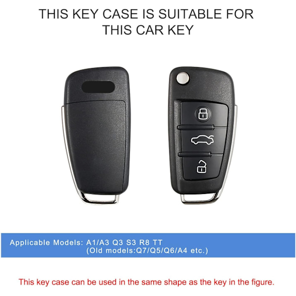 Auton avaimen kuori yhteensopiva Audi A1 A3 A4 A6 Q3 Q5 Q7 S3 TTs kanssa