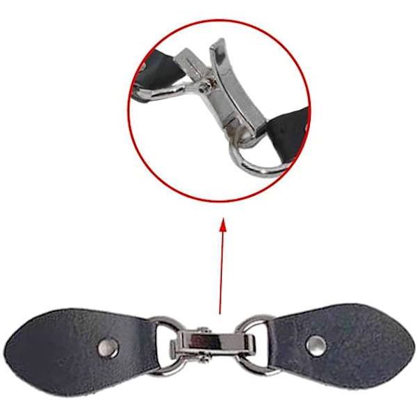 Läderknappar med Toggle (Svart) 6 stycken Läderflik Spänne