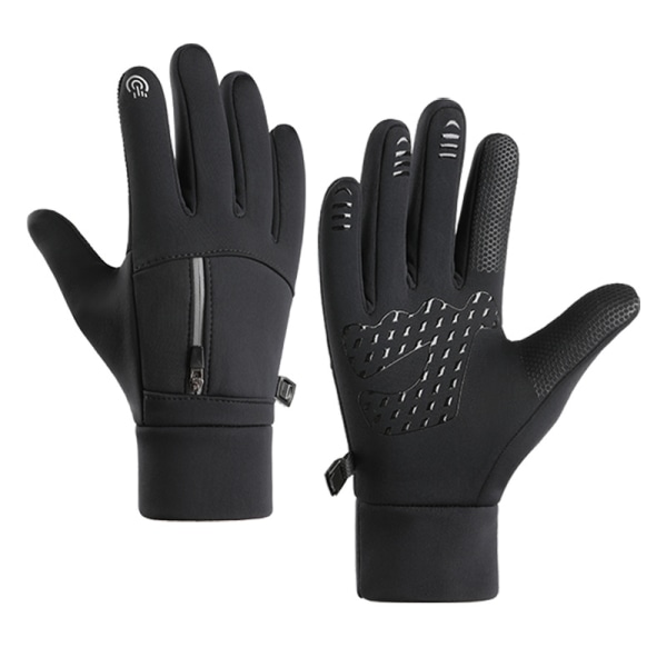 (Storlek L) Vintercykelhandskar, varma handskar för män, vattentäta