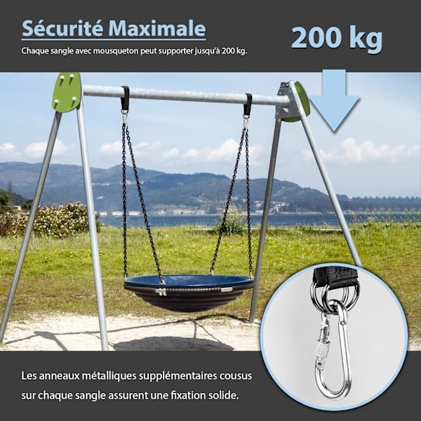 Hammockremmar för trädgunga, 2 st, max 400 kg, nylon, för trädgårdsgunga, hängstol, utomhus