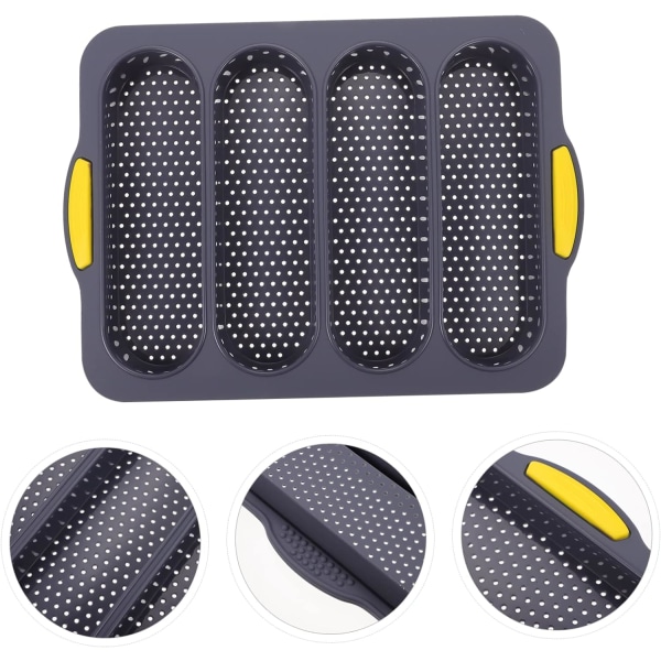 Baguetteform, perforert non-stick form, 4-roms brødform