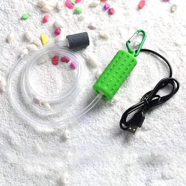 1W Mini Bärbar USB Akvarieluftpump USB Syrepump Ultra-Tyst