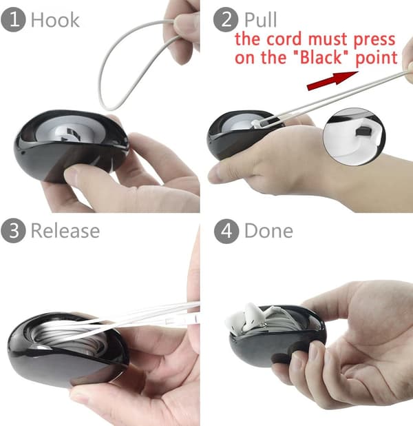 3 stk. In-Ear Høretelefoner (Sort) Smart Opbevaringsboks Headset Etui Holder