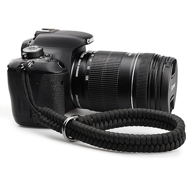Kamerarem (Svart), 550 Flätad Paracord för Kamera, Snabb