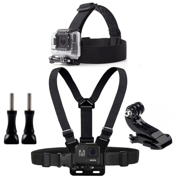 Ocean Sports kamera tilbehør, brystrem + pandebånd monteringssæt m