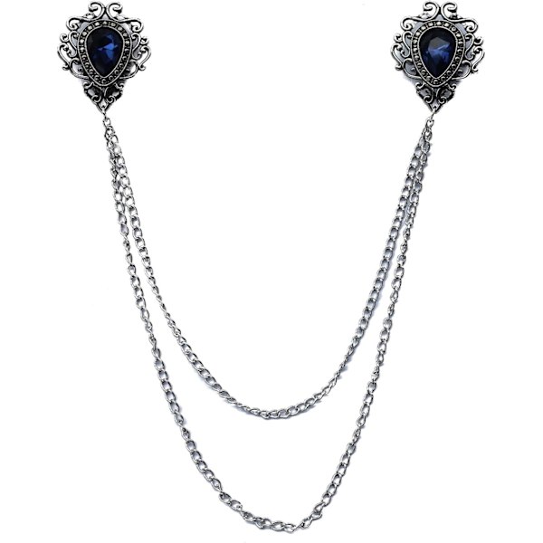 Vintage-eleganssi: Kaksirivinen riipusketju-solki timanttikiteillä Brooch Pinsiltä