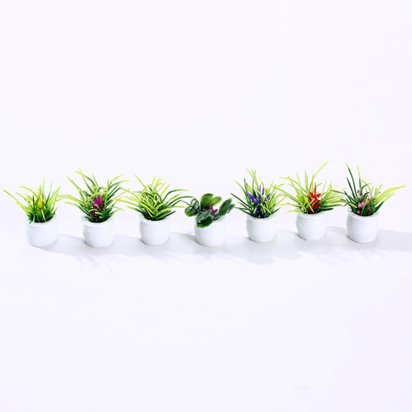 14stk Dukkehus Miniatyrplanter Bonsaiplante 1:12 Mini Potted Pl