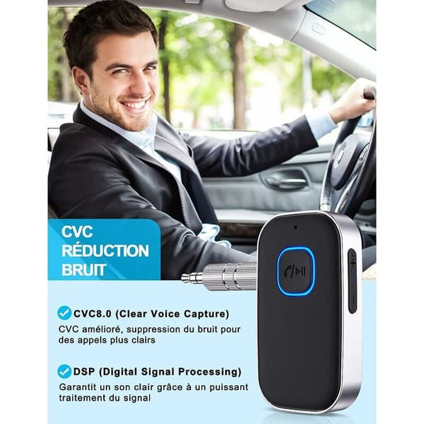 Bluetooth 5.0 Auton vastaanotin, Auton Bluetooth-sovitin 3,5 mm AUX-liitäntä