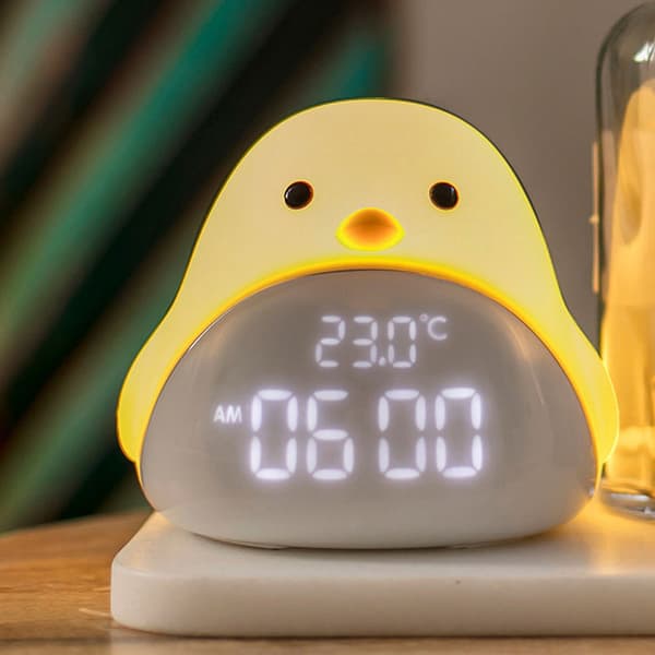 Ocean Creative tecknad fågel väckarklocka barn led varm ljus