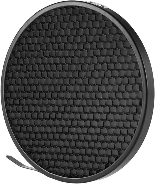 Tommer Standard Reflektor Diffuser Lampeskærm med 60° Honeycomb Grid til Bowens Mount Studio Flash Strobe Flash Light Speedlite - Sort