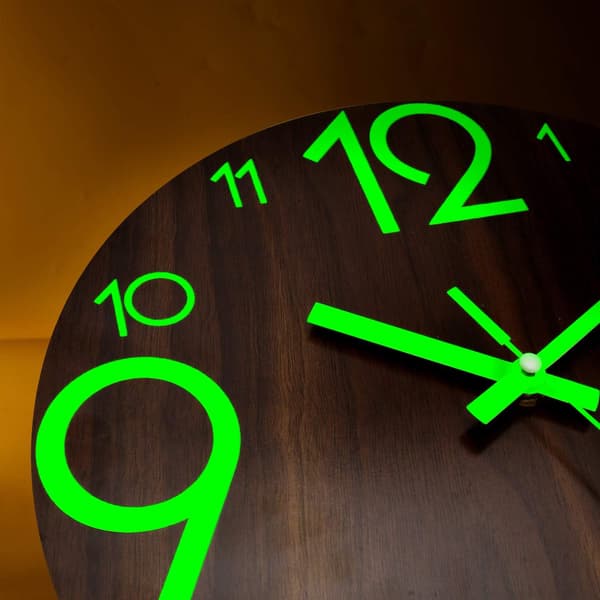 30cm Lysande Väggklocka - Tyst Fluorescerande Väggpendel - Lar
