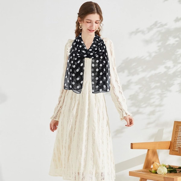 Mjuk blommig sjal för kvinnor, chiffong, genomskinlig scarf