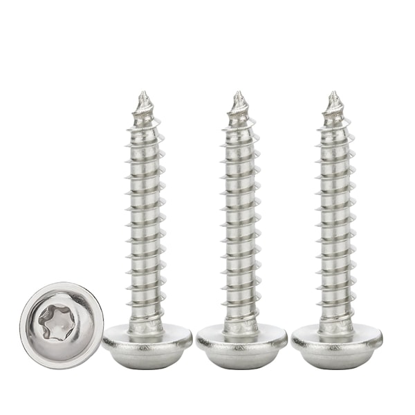 50 stk. selvborende skruer for metallplater M3x20mm, Torx selvborende skrue med skive rustfritt stål A2 V2A flatt kuppelhode treskruer høy hardhet