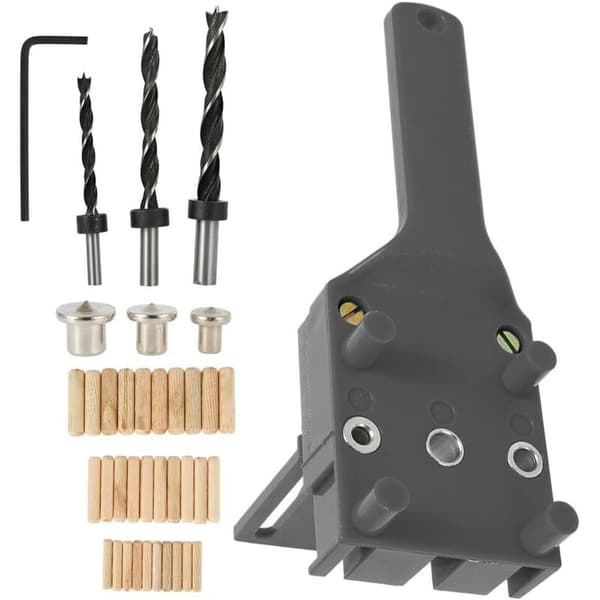 41 deler Dowel Boringsjigger Dowel Boringsjigger (Grå) Dowel Jig Kit