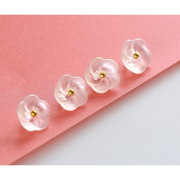 30 stk. Blomsterknapper for Søm 1,15 cm Gjennomsiktig Bluseknapp Håndverk Scrapbooking Rosa Hvit Miks Pakke med