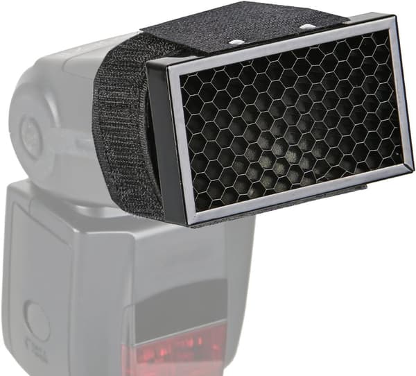 Honeycomb gitterdiffuser kompatibel med Nikon Canon Yongnuo Sony Speedlights - Sort