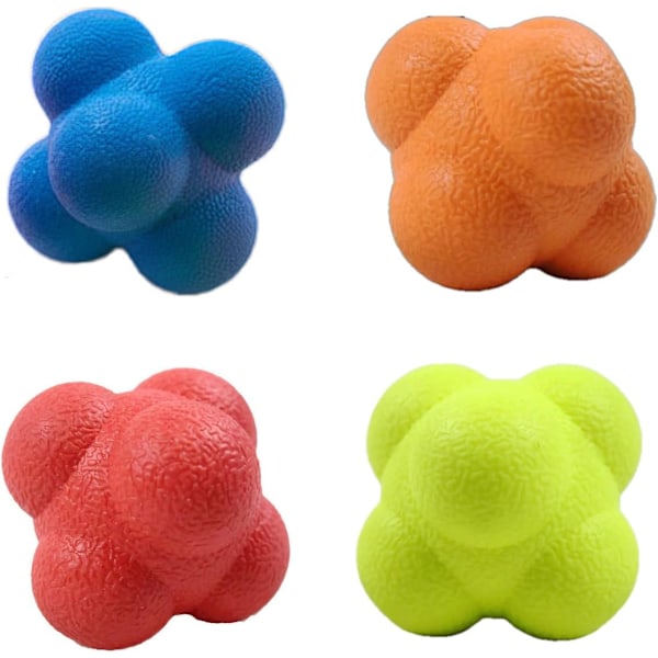 Reaktionsbollar 4-pack, 7,1 cm - Baseboll Handboll Reflex Träningsutrustning, Hand-öga-koordination, Snabb Reflex Tränare för Agility Spel och Garde